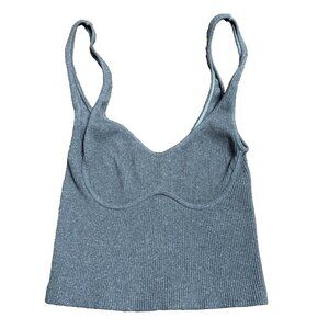 Intimately Free People Bralette Women's Size XS/S Gray Stretchy Crop Bra Tank